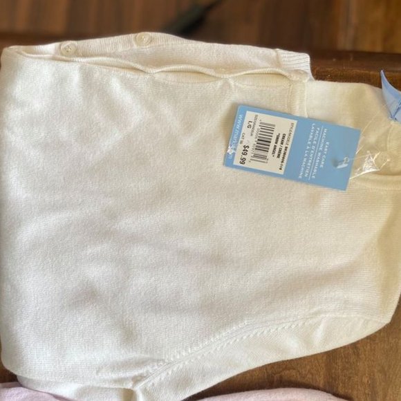 Women's Button-Up Sweater    Pink-White Sweater only - Picture 5 of 6